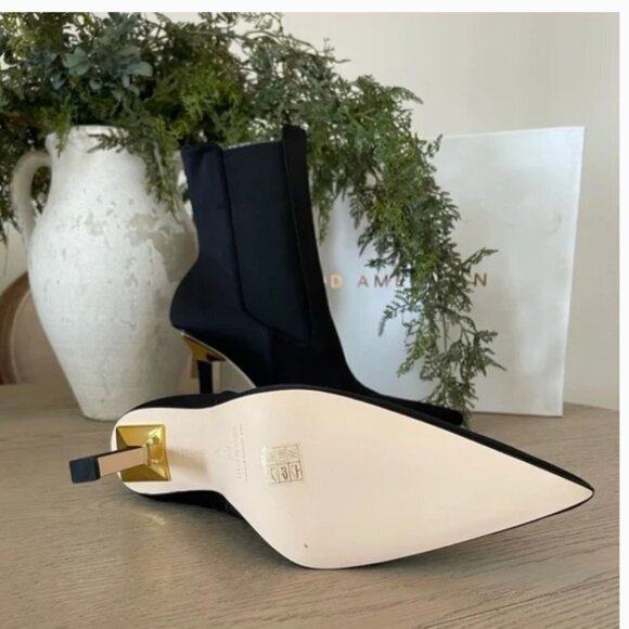 Good American High Kickstand Boots  Neoprene Black Pointed Toe Chelsea - Picture 6 of 8